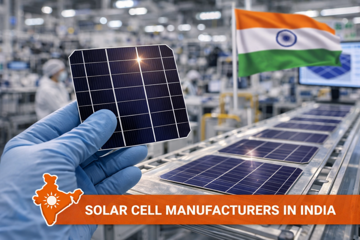 Solar cell manufacturing facility in India producing high-efficiency photovoltaic cells