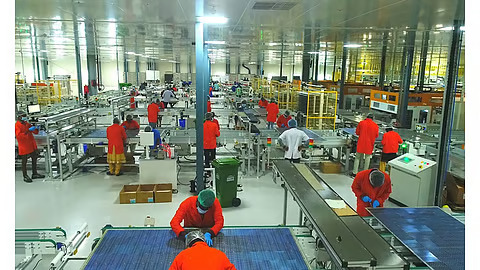 Solar module manufacturing line in India with advanced production technology