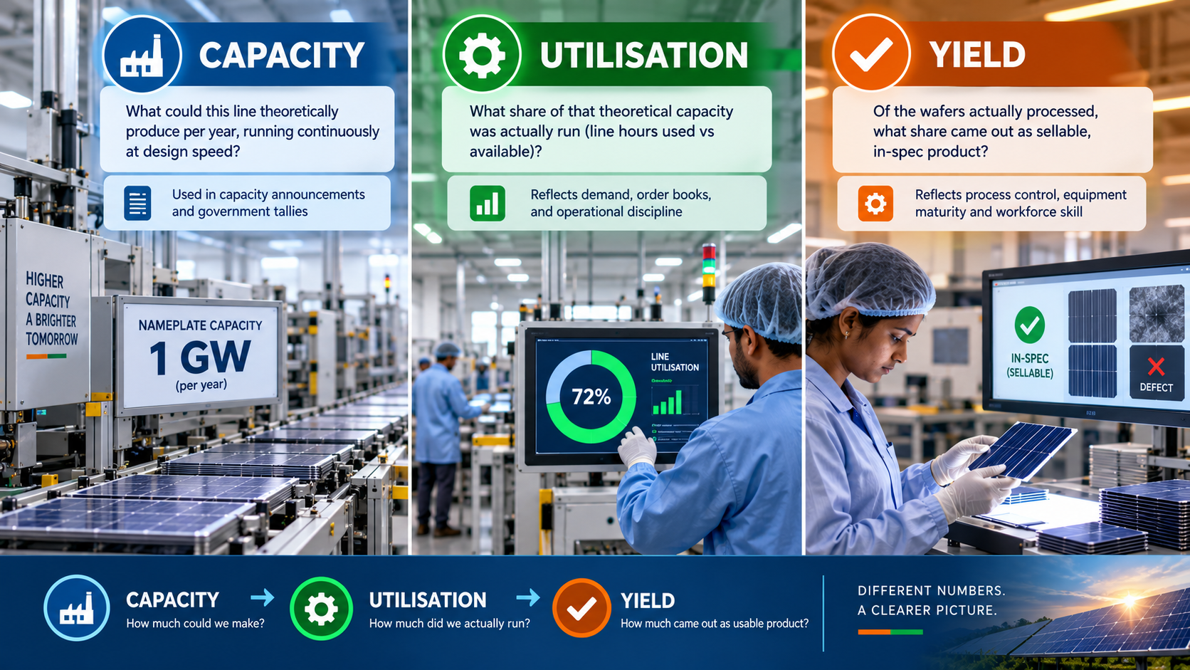 Capacity vs Utilisation vs Yield